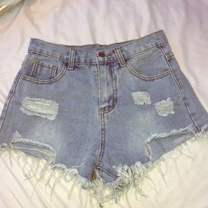 Ripped Jean Shorts